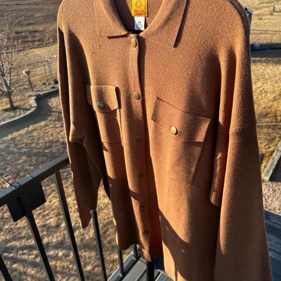 Ruby Rd. Tan Button-Up Jacket - Picture 5 of 7
